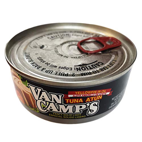 Van Camp’s Yellowfin Tuna in Oil – Fancy Solid Light Tuna, 5 oz Can