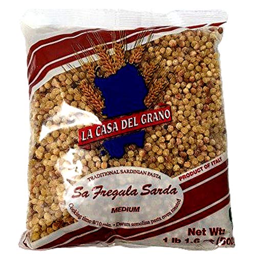 La Casa Del Grano Fregula Sarda Medium – Traditional Sardinian Pasta, 1 lb (500g)